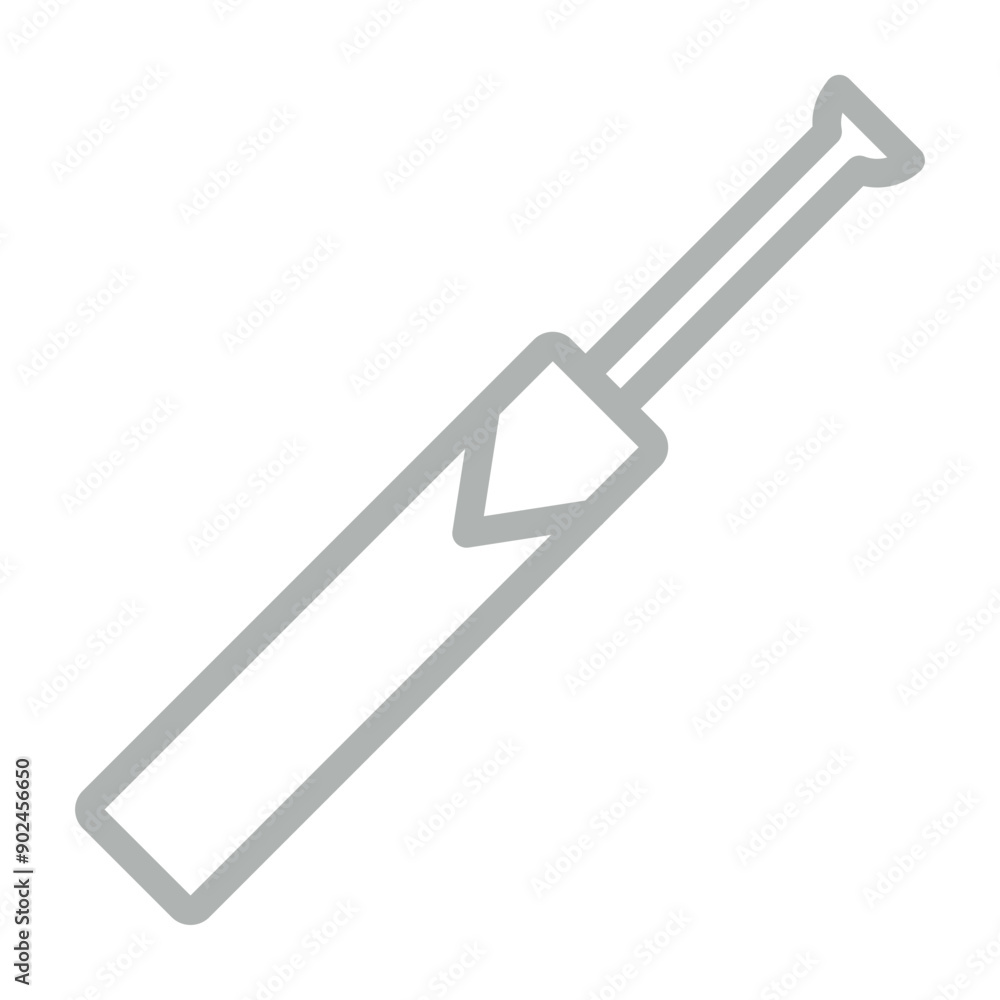 cricketbat Vector Line Grey Icon Design cricketbat Vector Line Grey Icon Design