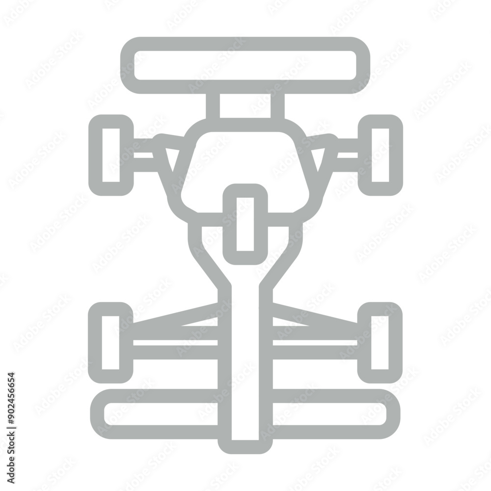 formula car Vector Line Grey Icon Design
