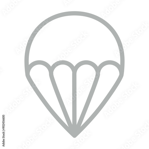 paratrooping Vector Line Grey Icon Design
