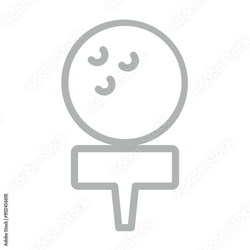 golfball Vector Line Grey Icon Design