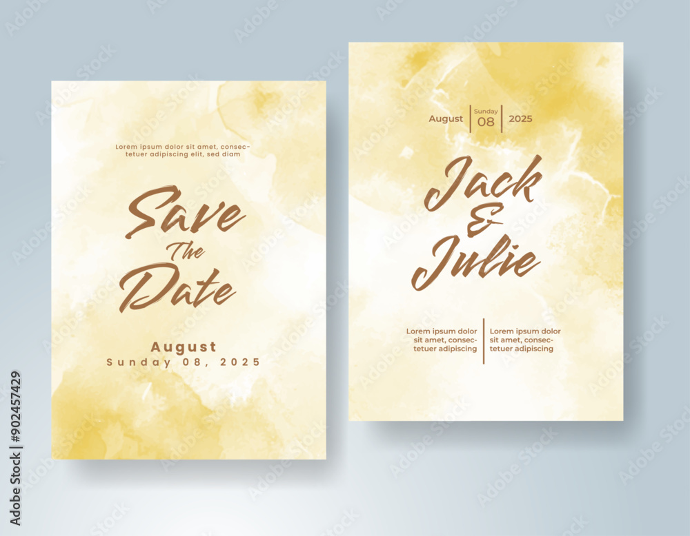 Wedding invitation with abstract watercolor background Wedding invitation with abstract watercolor background
