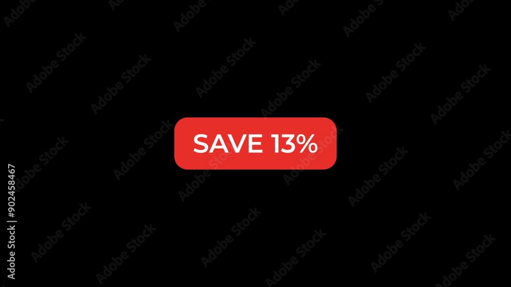 Save 13 Percent Red Button Animation Save 13 Percent Red Button Animation