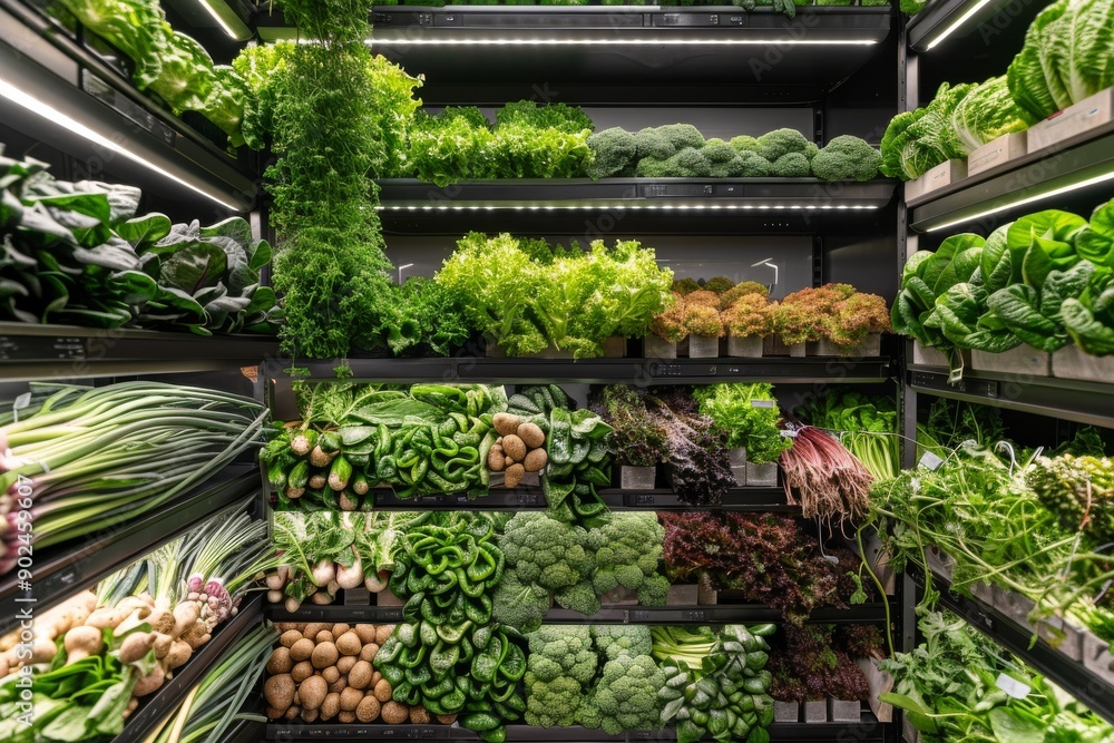 Vertical Farm with Digital Interface Concept of Advanced Technology Agriculture and Innovation in a High Tech Setting Vertical Farm with Digital Interface Concept of Advanced Technology Agriculture and Innovation in a High Tech Setting