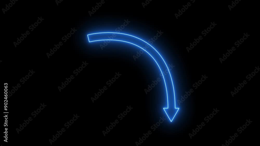 business graph chart arrow icon neon glowing royal blue color animation on black background. business graph chart arrow icon neon glowing royal blue color animation on black background.