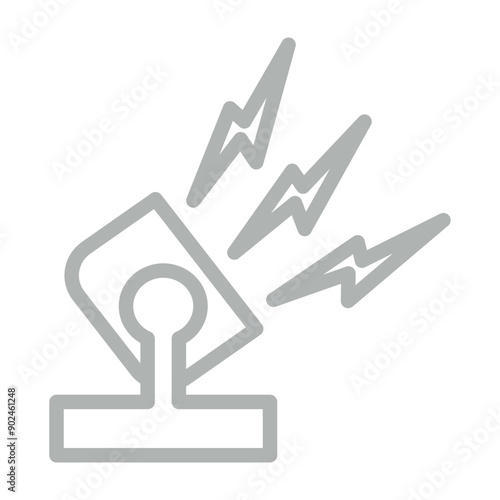 Search Light Vector Line Grey Icon Design