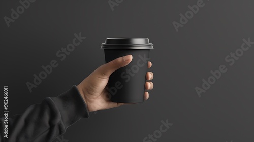 Black Coffee Cup Mockup