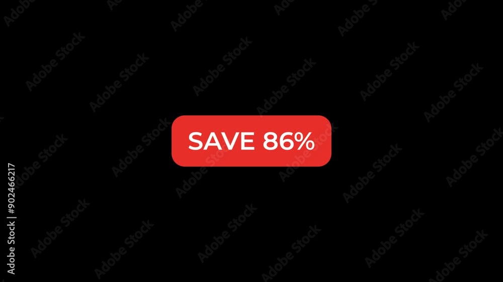 Save 86 Percent Red Button Animation Save 86 Percent Red Button Animation