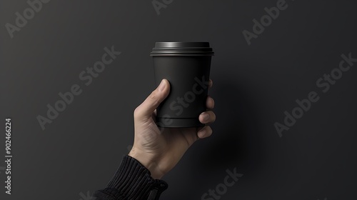 Black Coffee Cup Mockup
