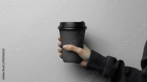 Black Coffee Cup Mockup