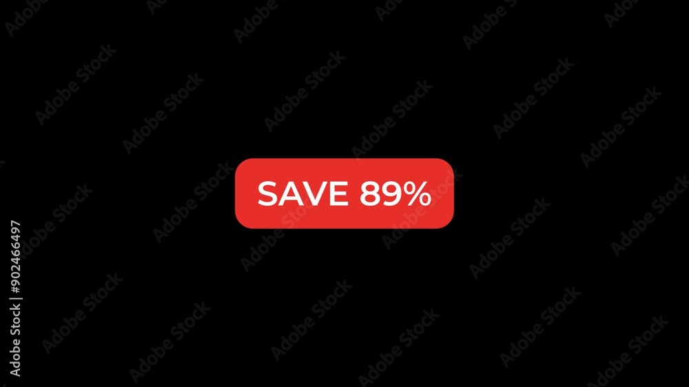 Save 89 Percent Red Button Animation Save 89 Percent Red Button Animation