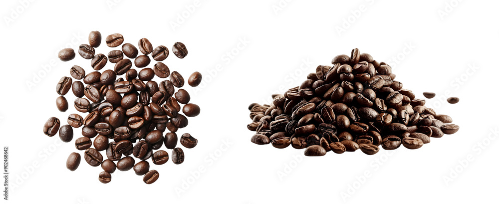 Heap of coffee beans on a transparent background Heap of coffee beans on a transparent background