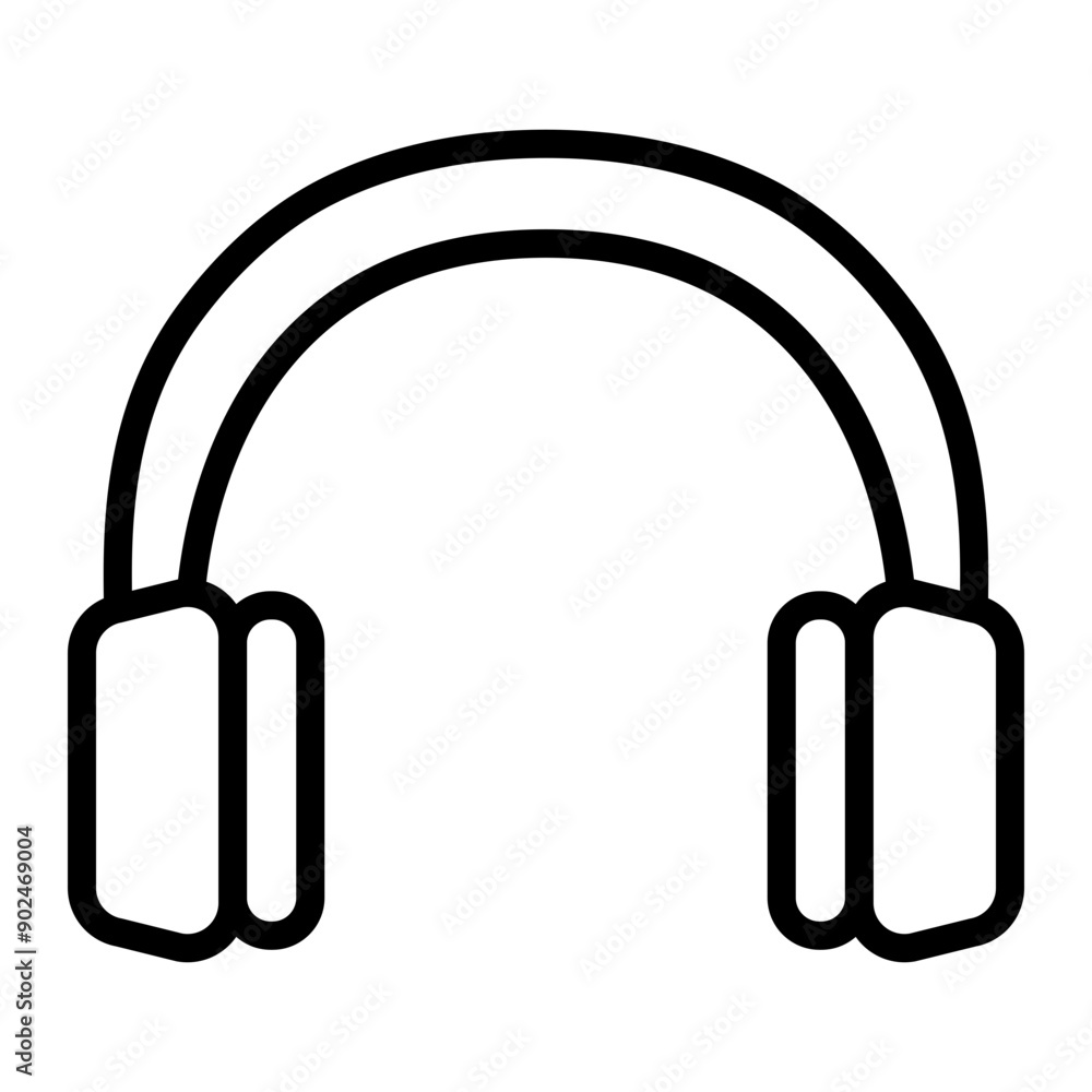 Headphones Vector Line Icon Design Headphones Vector Line Icon Design