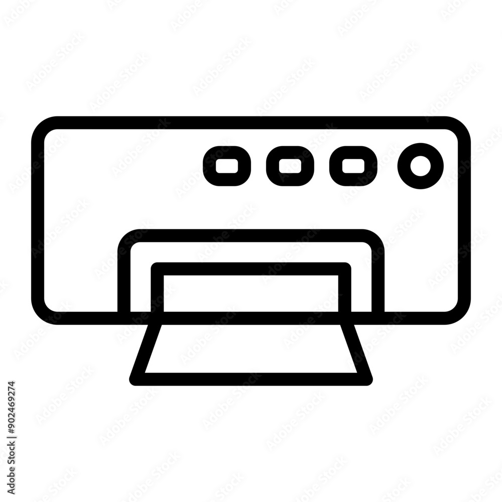 Printer Vector Line Icon Design