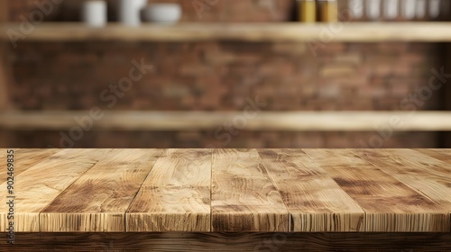 Perspective view of wood or wooden table top corner on isolated background including clipping path photo