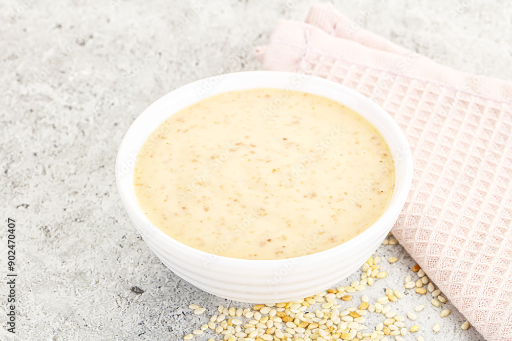 Sesame sauce in the bowl Sesame sauce in the bowl