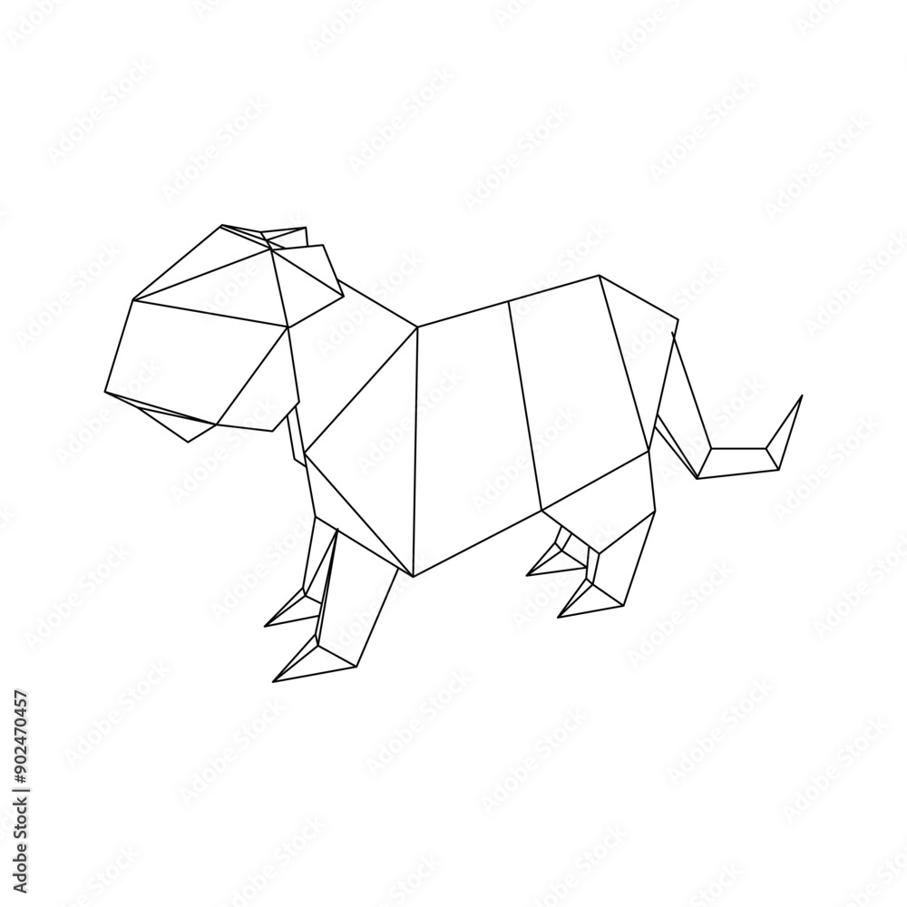 lion origami lineart vector lion origami lineart vector