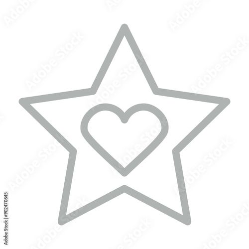 favourite Vector Line Grey Icon Design