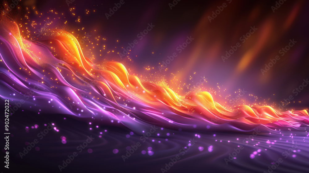 Fototapeta premium Vibrant Light Trails on Black Background