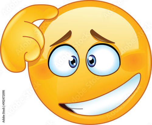 Puzzled emoji emoticon scratching its head