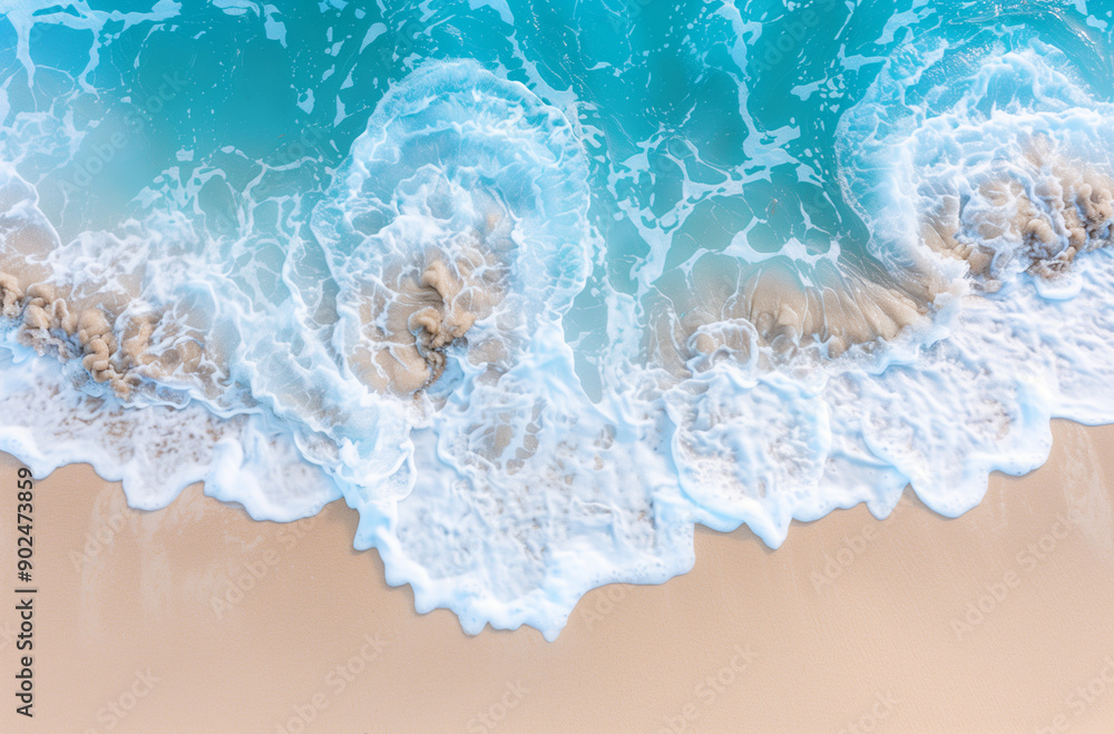 Beach background with sand and ocean waves Beach background with sand and ocean waves