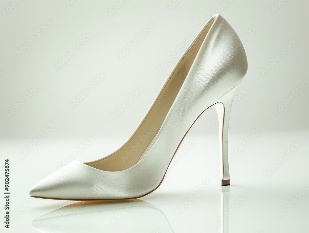 Sleek and Sophisticated High Heels Poised Elegantly on a White Background Sleek and Sophisticated High Heels Poised Elegantly on a White Background