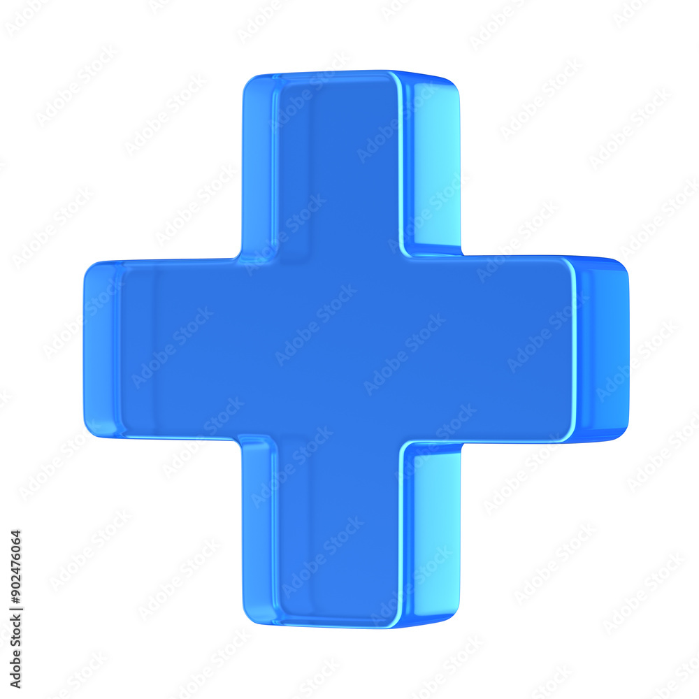 Obraz premium Sign plus on white background. isolated 3D illustration