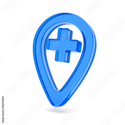 Sign plus on white background. isolated 3D illustration