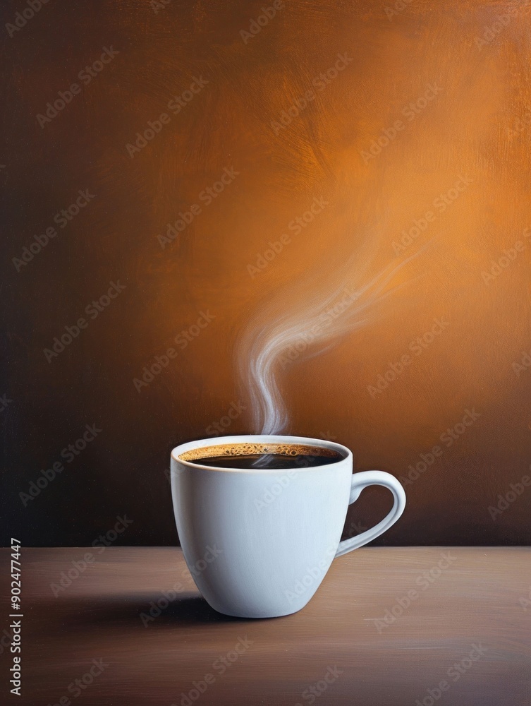 Fototapeta premium Steaming Cup of Coffee. Generative ai