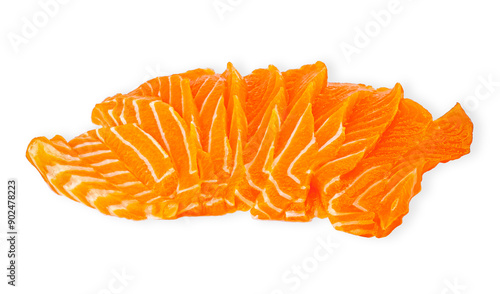 Sliced of Salmon isolated on white background