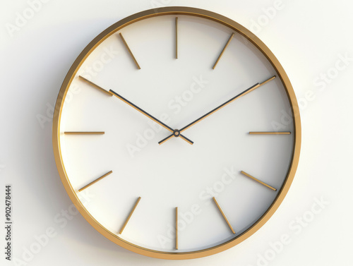 Stylish Wall Clock on White Background, Modern Elegance