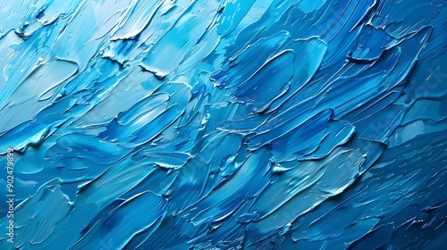 paint strokes in a blue background.