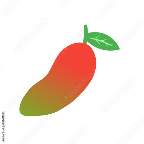 ripe mango is reddish green photo