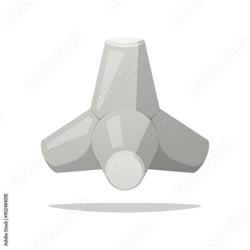 Concrete tetrapod breakwaters. vetor isolated on white background.
