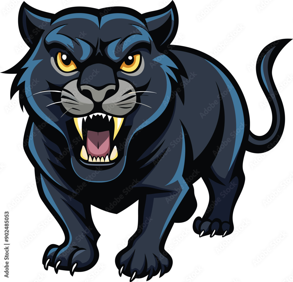 Fototapeta premium vector Drawing of a Angry panther