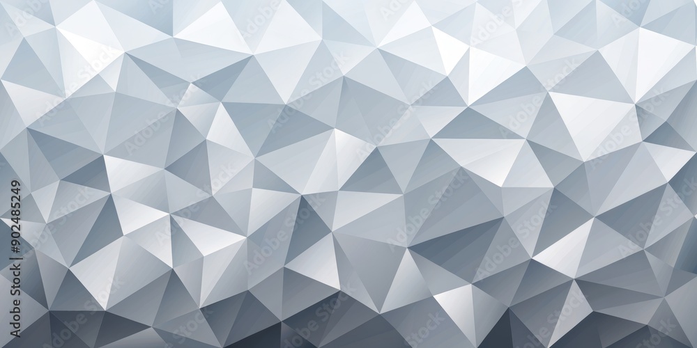 Fototapeta premium Abstract Geometric Low Poly Background - White and Grey Triangular Facets, Modern and Minimalistic Digital Art Concept