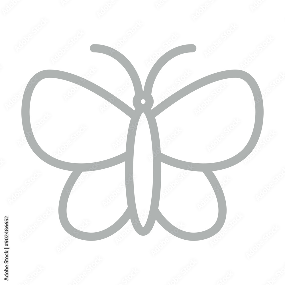 Butterfly Vector Line Grey Icon Design Butterfly Vector Line Grey Icon Design