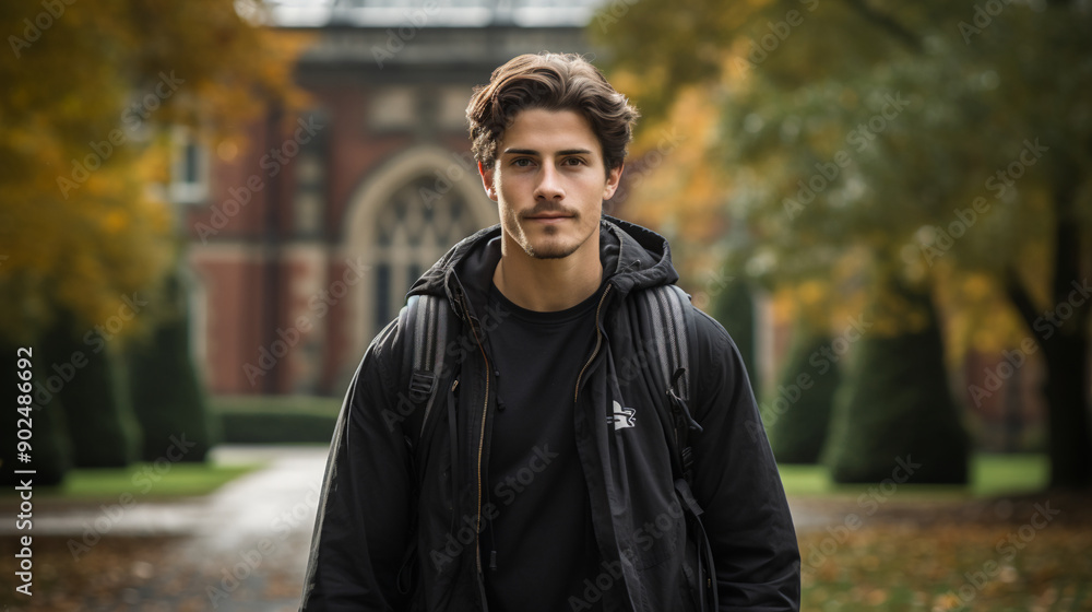University student in campus, photography. University student in campus, photography.