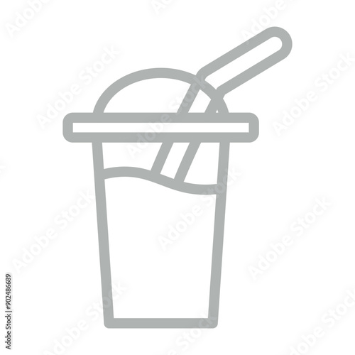 Smoothie Vector Line Grey Icon Design