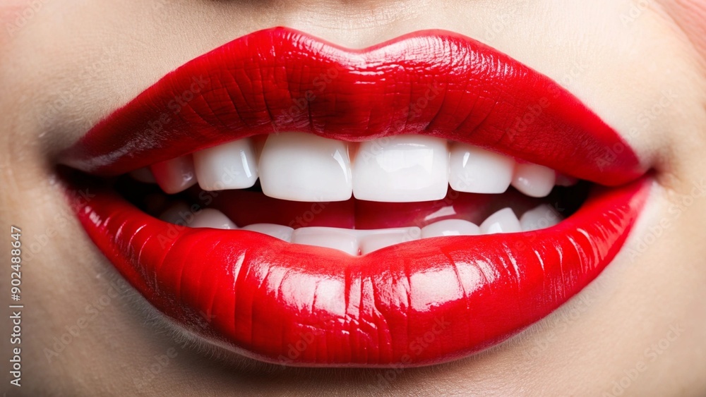 Female mouth with snow-white healthy teeth Female mouth with snow-white healthy teeth