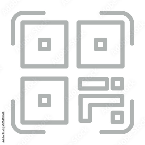 Free Download Qr Code Vector Line Grey Icon Design - GFXLoad