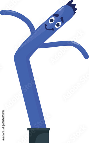 Blue inflatable tube man dancing in the wind