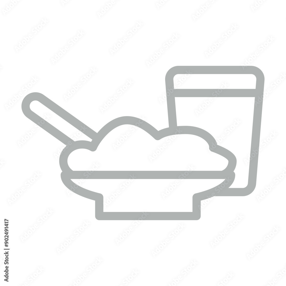 sehri platter Vector Line Grey Icon Design sehri platter Vector Line Grey Icon Design