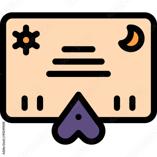 Vector Icon Ouija Board, Spirit Board, Halloween, Medium, Fortune Teller