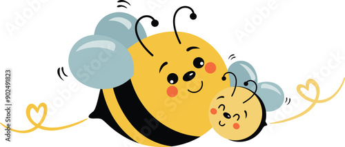 Cute bee and the little son