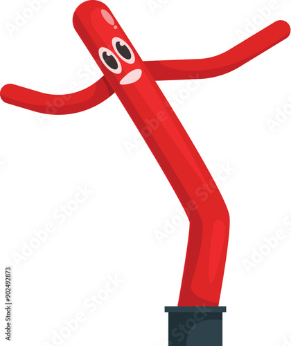 Red air dancer inflatable tube man advertising figure waving its arms
