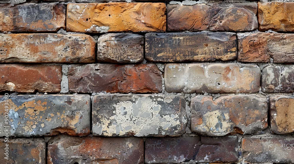 Rustic brick wall texture with detailed surfaces and natural color variations Rustic brick wall texture with detailed surfaces and natural color variations