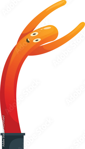 Inflatable tube man is waving its arms in the air