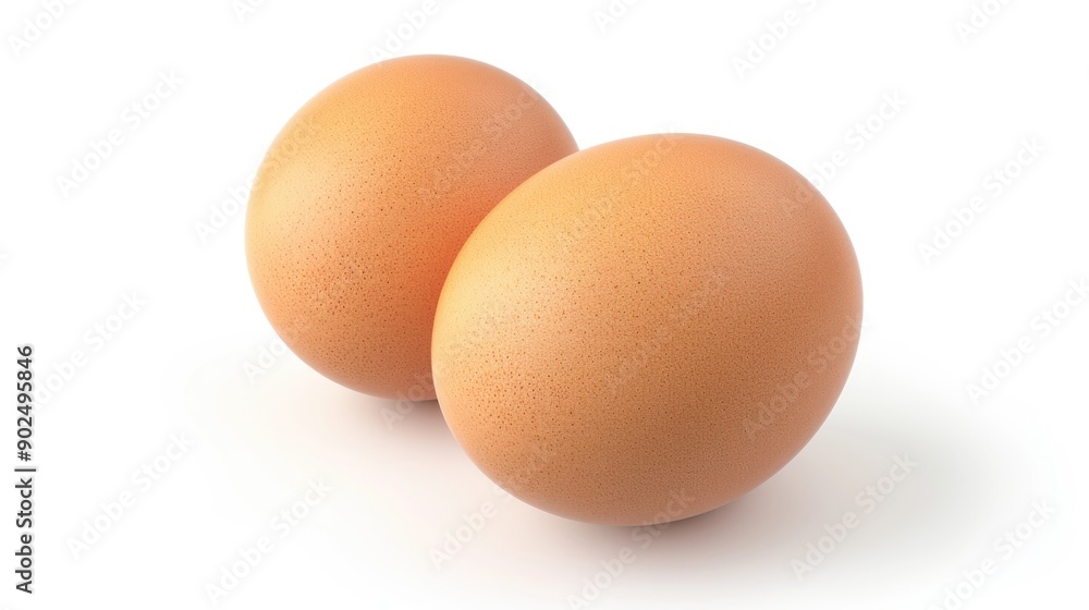 two eggs isolated on white