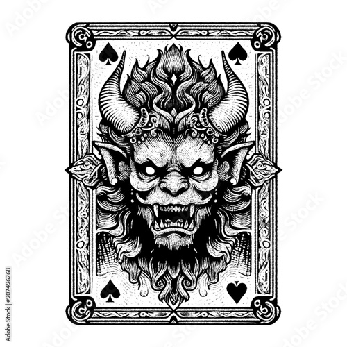 playing card background with devil design