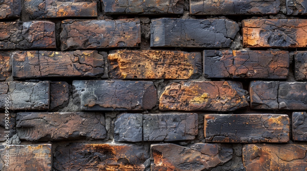 Rustic brick wall texture with detailed surfaces and natural color variations Rustic brick wall texture with detailed surfaces and natural color variations